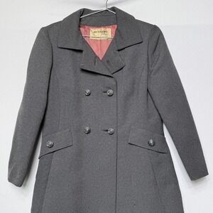 VTG 60s Frank Gallant Hutzler's Baltimore Heavy Structured Wool Coat Gray S/M